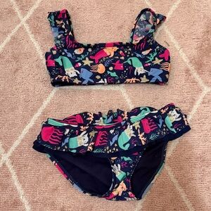 Cat & Jack Navy Mermaid Print Ruffle Two-Piece Bikini